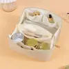 Bolsa de Tocador Portátil de Gran Capacidad Tejida de Gama Alta para Viajes, Exteriores, Resistente al Agua, Bolso Cosmético de PU de Mano para Uso Transfronterizo