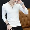 Suéter de cuello alto para hombre, primavera y otoño, nueva camisa de punto, suéter fino de color sólido de moda, top de otoño