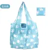 En stock Bolsa de compras plegable 190T ligera fina de nailon impermeable portátil de un solo hombro tamaño mediano bolsa ecológica bolso de mano bolsa de supermercado