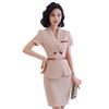 Ropa de negocios de moda de verano, traje de manga corta, falda, joyería, salón de belleza, tienda de spa, ropa de trabajo OL