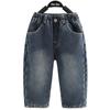 Pantalones de Invierno para Niños Estilo Nuevo Otoño e Invierno Moda para Bebés Elegantes Pantalones Largos Jeans Gruesos de Polar para Niños