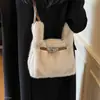 Bolso de hombro nuevo y elegante Otoño/Invierno 2026, bolso de felpa cruzado de moda para mujer, gran capacidad, diseño minimalista coreano, adecuado para ir al trabajo