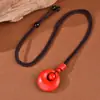 Mineral Crudo Cinabrio Cierre de Princesa Colgante de Cuentas Arena Roja Imperial Año del Zodiaco Collar para Hombres y Mujeres Joyería de Regalo Venta al por Mayor