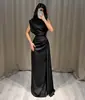 2026 Amazon Site Independente Transfronteiriço Novo Vestido Redondo de Cetim com Pregas na Cintura, Longo Elegante
