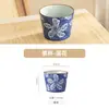 Xícara de Chá Cerâmica Estilo Japonês, Xícara de Mestre, Alto Valor Estético, Xícara Vintage, Pequena Porcelana Azul e Branca Pintada à Mão, Conjunto de Chá para Preparar no Fogão, Copo de Água com Tampa