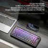 Teclado Mecânico Sem Fio Bluetooth Dual-Mode Wolf M75 Russo PBT Gradiente Tecla Esférica com Display