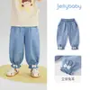 [Denim Suave] Pantalones de Verano Finos para Niña Estilo Infantil 100% Algodón Casual para Niñas con Puños en los Tobillos Pantalones para Bebé Niña