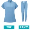 Amazon Europeia e Americana Odontologia Dentista Cirurgia Feminina Roupa de Lavar Mãos Dividida terno Elástico Secagem Rápida Respirável Roupa de Enfermeira