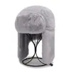 2026 Cálido de Invierno Hombres y Mujeres Sombrero Lei Feng Protección contra el Frío Exterior Piel de Conejo Moda Casual Ciclismo Cortavientos Protección para los Oídos Sombrero de Algodón