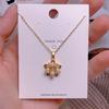 Comercio Exterior Transfronterizo Amazon Acero Titanio Cadena Clavícula Colgante Giratorio Collar Mujer Accesorios Simples Versátiles Venta al por Mayor Lujo Ligero