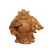 Abanico de Ciprés con Mango de Zhong Kui, Colgante Tallado en Madera Envejecida, Figura de Madera Maciza para la Riqueza y la Bendición, Adorno Artesanal