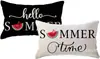 Transfronterizo Nuevo Primavera y Verano Girasol Coche Helado Flor Lino Estampado Cojín de Cintura Dormitorio Coche Decorativo Sofá
