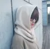 Invierno Lana Cuello Manga Grueso Cachemira Cuello con Gorro Coreano Unisex Una Pieza Suéter Calentador de Orejas