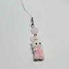Flocagem de resina fofa tridimensional colorida roupas gato chaveiro pingente chaveiro de carro pingente de bolsa atacado