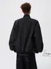 Traje de Chaqueta Bomber con Cuello Alto Patchwork Desconstruido Transcontinental Hombres y Mujeres Primavera y Otoño Nuevo Estilo Marca de Moda Ropa Exterior Holgada