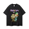 Camiseta Masculina de Anime Estilo Streetwear Oversize Manga Curta Algodão Puro Unisex Estampa de Anime Japonês Transfronteiriça