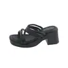 Nuevas Chanclas de Tacón Alto de Venta Caliente Transfronterizas para Mujer, Calzado de Verano para Exteriores, Que Aumentan la Altura, Antideslizantes, Sandalias de Doble Tira, Zapatos de Cuña de Moda para Mujer