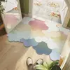 Alfombra de Piso Anillo de Seda Moderna Simple Resistente a la Suciedad para Puerta Raspa-Lodo de Entrada Antideslizante Felpudo Cortable Alfombra de Piso para Entrada