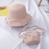Nuevo Sombrero de Sol de Paja para Niños de Verano Sombrero de Sol para Playa Bolsa de Paja Set de Dos Piezas