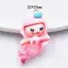 Resina Caricatura Sirena Linda Princesa Sirena Colgante Pendientes Colgante Decoración para Funda de Teléfono Móvil Accesorios para Joyería DIY