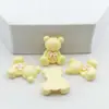 Oso de dibujos animados brillante con lazo, parche de resina transparente para hielo, material para DIY con pegamento de crema, funda de teléfono móvil, caja de almacenamiento para accesorios de cabeza
