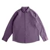 Camisa de trabalho de algodão puro marrom estilo retrô americano para homens, de manga comprida, camisa casual simples de outono, jaqueta da moda estilo japonês para homens