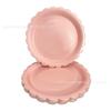 Mais Vendido Transfronteiriço Rosa Claro Cor Sólida Renda Pequena Festa Jantar em Família Louça Copo de Papel Prato de Papel Descartável