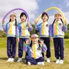 Nova cor de costura Primavera e Outono 2024 fofa uniforme escolar jardim de infância Roupas de jardim Aluno do Ensino Fundamental esportes uniforme escolar três peças verão