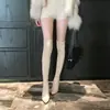 Botas Altas hasta la Rodilla para Mujer 2025 Otoño Nuevas Botas Ajustadas con Tacón Grueso, Botas Elásticas de Gamuza de Caña Alta, Botas Largas de Tacón Alto con Punta