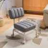 Taburete Giratorio con Ruedas, Taburete Bajo, Taburete Infantil, Taburete Doméstico para Cambiarse los Zapatos, Taburete Móvil para Sofá, Silla con Soporte Lumbar y Respaldo
