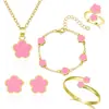 Pulsera de Flor de Cinco Pétalos Flor de Cinco Hojas Nueva Moda Transfronteriza Amazon Xiyin Venta Caliente Conjunto de Joyería de Trébol de Cuatro Hojas