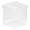 Caixa de Armazenamento para Esponja de Pó de Maquiagem à Prova de Poeira Portátil Quadrada Transparente de Plástico com Cabeça de Gancho Caixa de Joias Multifuncional