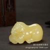 Topacio beige natural rico cerdo valiente pieza de mano topacio sapo dorado col repollo jugar jade jade pieza de mano
