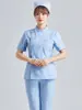 Muñeca de Hospital Cuello Uniforme de Enfermera Traje Dividido de Manga Larga para Mujer Ropa de Trabajo Dental Oral Corta Venta al por Mayor
