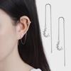 Moda coreana prata internet celebridade brincos longos onda personalidade feminina simples elegante ins estilo orelha linha jóias
