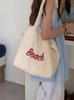Bolsa de Tecido de Nylon com Cordão Novo Estilo de Verão Bolsa Tote Estilo Preguiçoso Bolsa de Ombro Feminina para o Dia a Dia Bolsa de Lona de Grande Capacidade