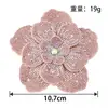 Adorno de cabeza de flor de pedrería accesorio DIY, accesorio de ropa, decoración de zapato de flor, aplique de tela de tres capas, peonía tridimensional