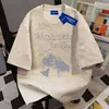 Camiseta Estampada Tie-dye de Manga Curta, Algodão 100%, Estilo Retrô, Personalidade, para Homens e Mulheres, Verão, Solta, Gola Redonda, Top para Casal, ins