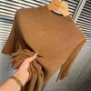 Suéter Delgado de Punto de Cuello Alto para Primavera y Otoño, de Manga Media, Nuevo Otoño, Ajuste Cinco, Ajustado, Estilo Occidental, Top de Manga Media