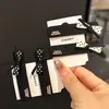 Pinza para el pelo estilo retro Chanel, pinza BB negra, pinza para el pelo de lazo de lunares simple, pinza de pico de pato de moda, pinza para flequillo lateral