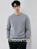 [Aquecimento por Infravermelho Distante] Lã de Ovelha de Luxo Leve Quente de Inverno Gola Redonda Masculina Tricô Confortável Tricô de Modal