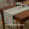 Camino de Mesa Retro Estilo Americano Floral Franja Larga Tela Decorativa Lujo Ligero Alta Gama Mantel para Mesa de Comedor Tela Cubre Mesa de Centro Cubre Cubeta de Gabinete Ambiente
