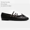 Bailarinas de Comercio Exterior de una Sola Correa con Punta Cuadrada, Apertura Baja Estilo Francés, Moño, Zapatos Planos Mary Jane Retro de Moda