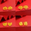Pendientes de Gancho para Oreja con Nudo Ruyi Estilo Antiguo Chapados en Latón para Mujer, Pendientes de Flor de Lirio Cisne, Pendientes de Botón de Mariposa de Gama Alta de Nicho Venta al por Mayor