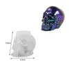 Molde de Silicone para Gesso Resina Cristal com Superfície Espelhada Grande, Médio e Pequeno Ornamento de Caveira de Halloween