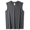 Verão Masculino 230g Heavy Cotton Crewneck Cintura Loose Casual All-match Sports Base sem mangas