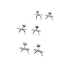 Pendientes lindos estilo japonés y coreano, plata de ley S925, pendientes de botón simples con lazo, frescos y dulces, adecuados para el uso diario y versátiles