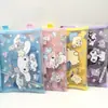 Sanrio Family Papelaria Fofa Cinnamoroll, My Melody, Pompompurin, Kuromi Bolsa com Zíper Conjunto de Lápis e Caderno