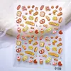 Adesivos de Unha Arte Simples Bolo Bolinhas Estrelas Materiais de Decoração Brinquedos de Comida Café da Manhã Cachorro-Quente Biscoitos Capa de Tablet Adesivos de Unha