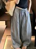 ¡Muy recomendable! Pantalones grises de corte holgado y caída, con pierna curva, para mujer, estilo ins de otoño, casuales y adelgazantes, tipo bombacho